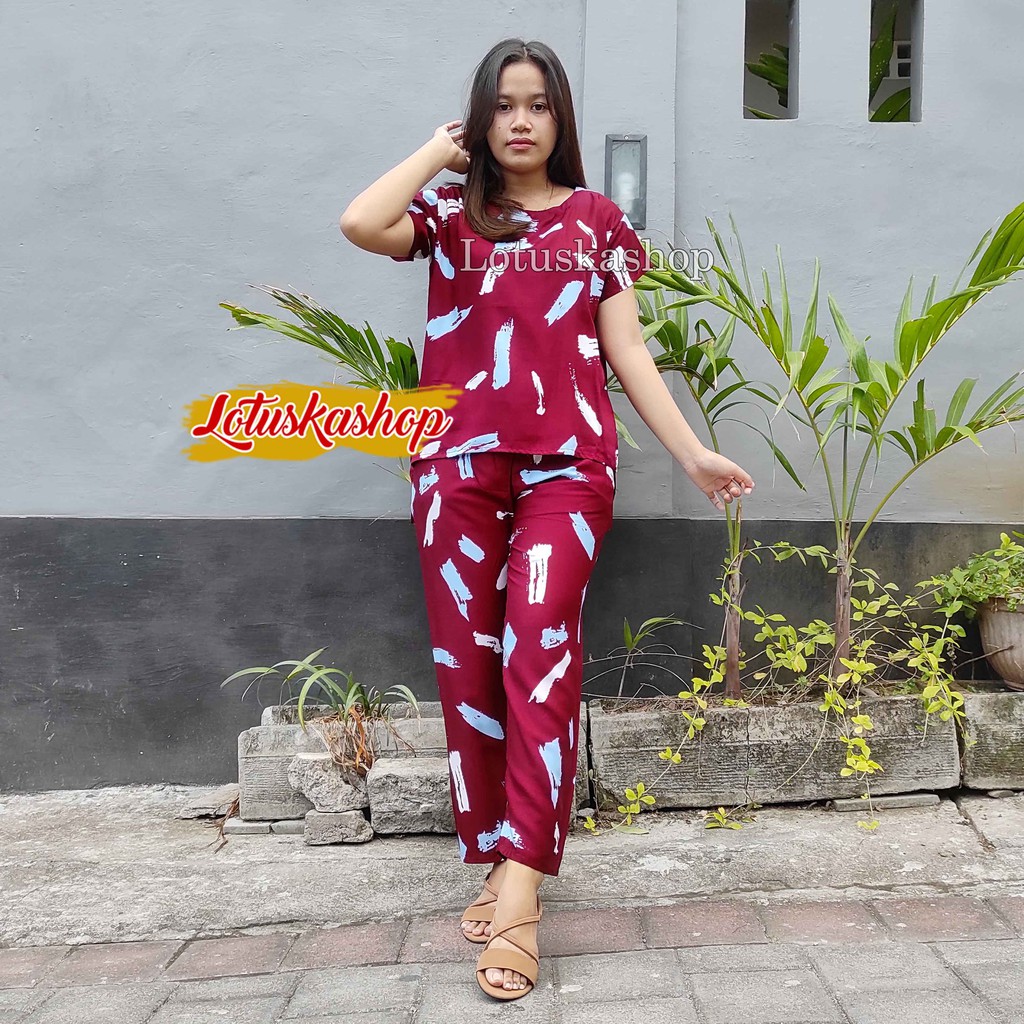 Babydoll Setelan Panjang Cowton Kayu-2