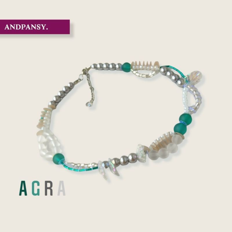 andpansy AGRA necklace emerald green