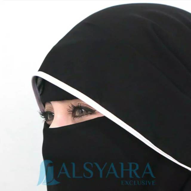 Niqab Butterfly 2 Layer Jetblack By Al Syahra Exclusive