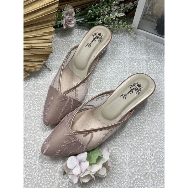 Rafaizoutfit sepatu wanita cantik rosegold annesha tanpa asesoris 3cm kaca