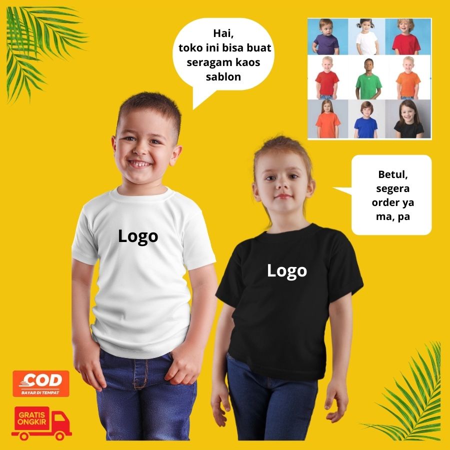 KAOS SERAGAM ANAK SABLON KATUN SOFT PREMIUM SEKOLAH ROHANI KRISTEN MUSLIM