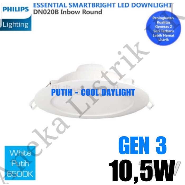 DOWNLIGHT LED PHILIPS GEN3 DN020B 10,5W 5INCH PUTIH DN 020B 10.5W 5"