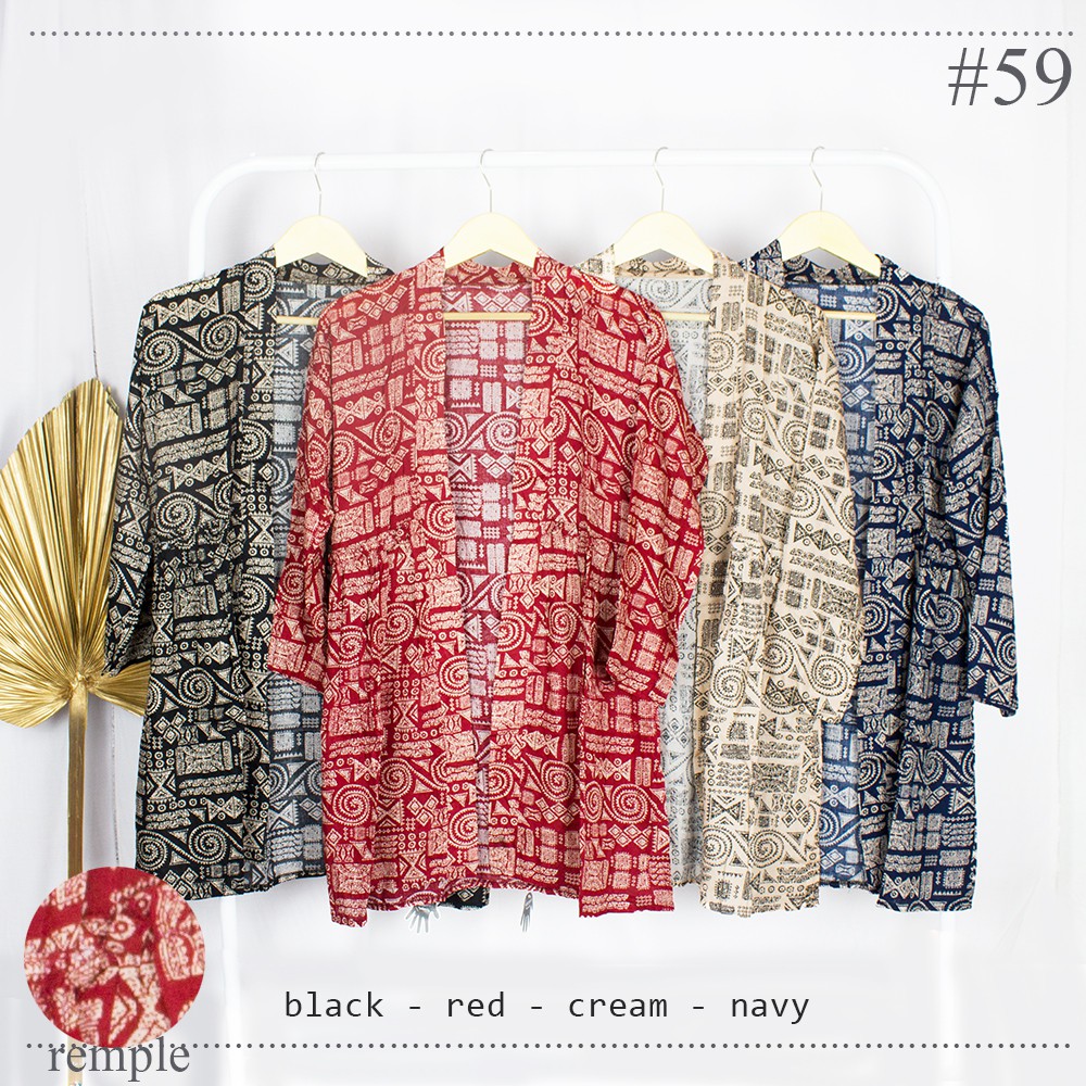 JakartaFashion - long cardigan remple motif tribal etnik lengan panjang bohemian outer adem kardigan