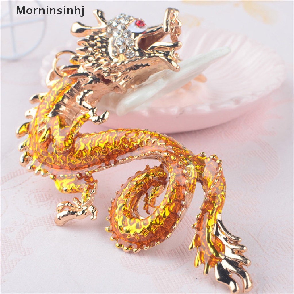 Mornin 1Pc Dragon Key Rings Chains Holder Simulasi Mutiara Kristal Hewan Keychains id