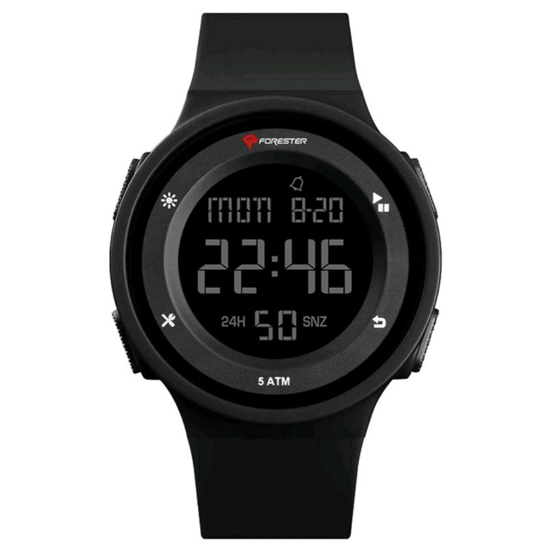 Jam Tangan Forester JTF 2027 - Digital Sport Watch Hitam Polycarbonate Resin 42mm
