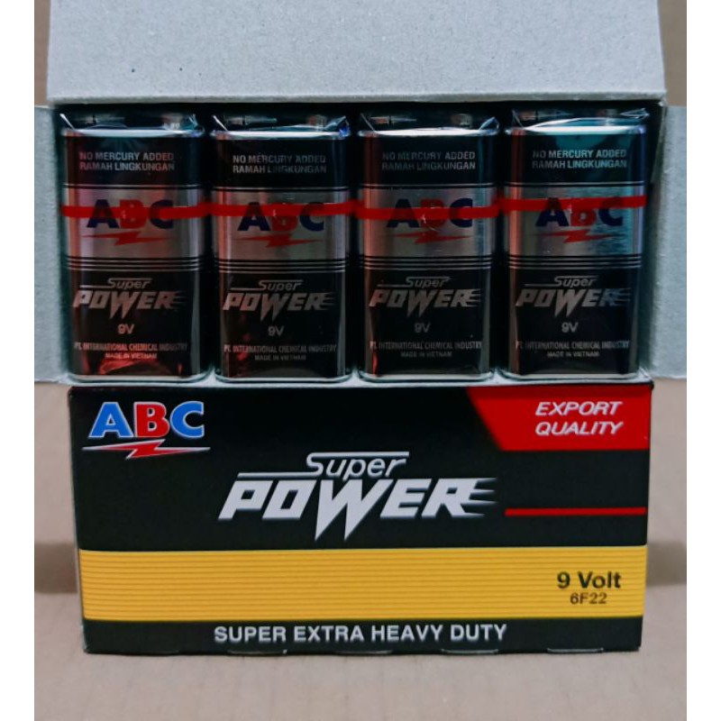 Batre ABC super power 9 volt isi 12 pcs / baterai / battery