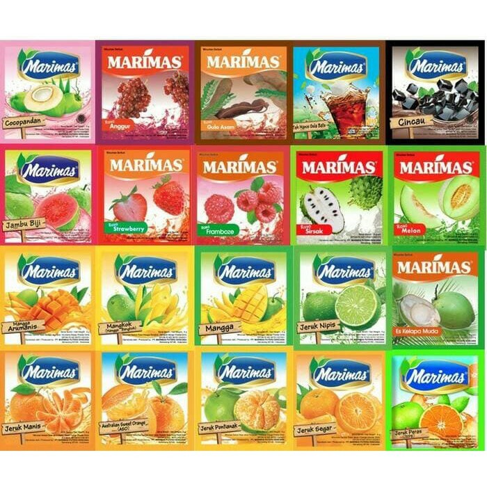 

Marimas minuman instant serbuk Aneka rasa (1 Renceng = 10 sachet)