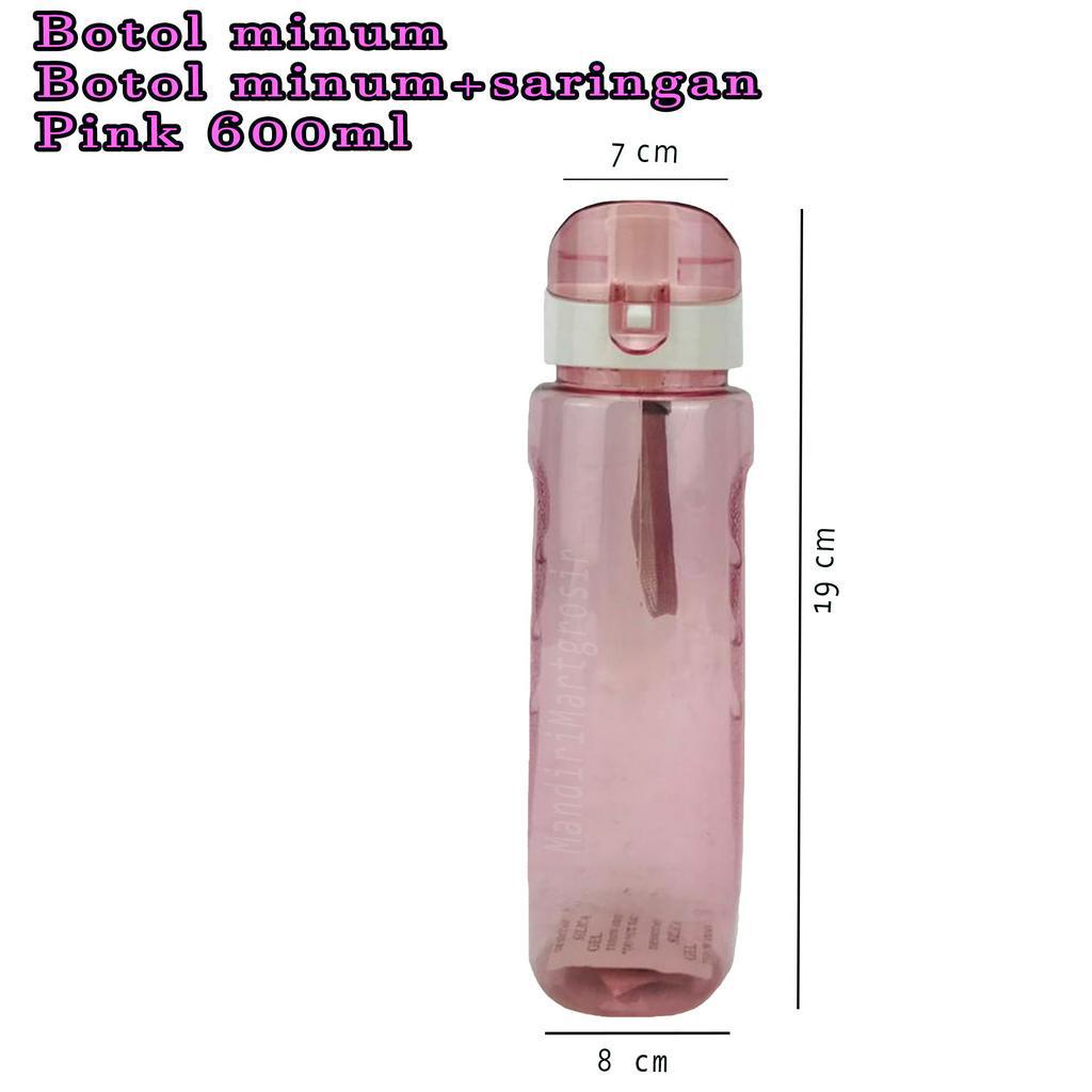 botol plastik*Botol minum* Botol minum + saringan* Botol Warna* 600ml