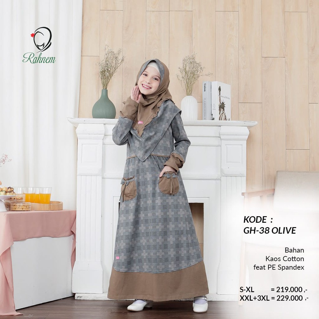 BISA COD - GAMIS SET HIJAB KIDS RAHNEM GH 38 GAMIS ANAK RAHNEM FASHION MUSLIM