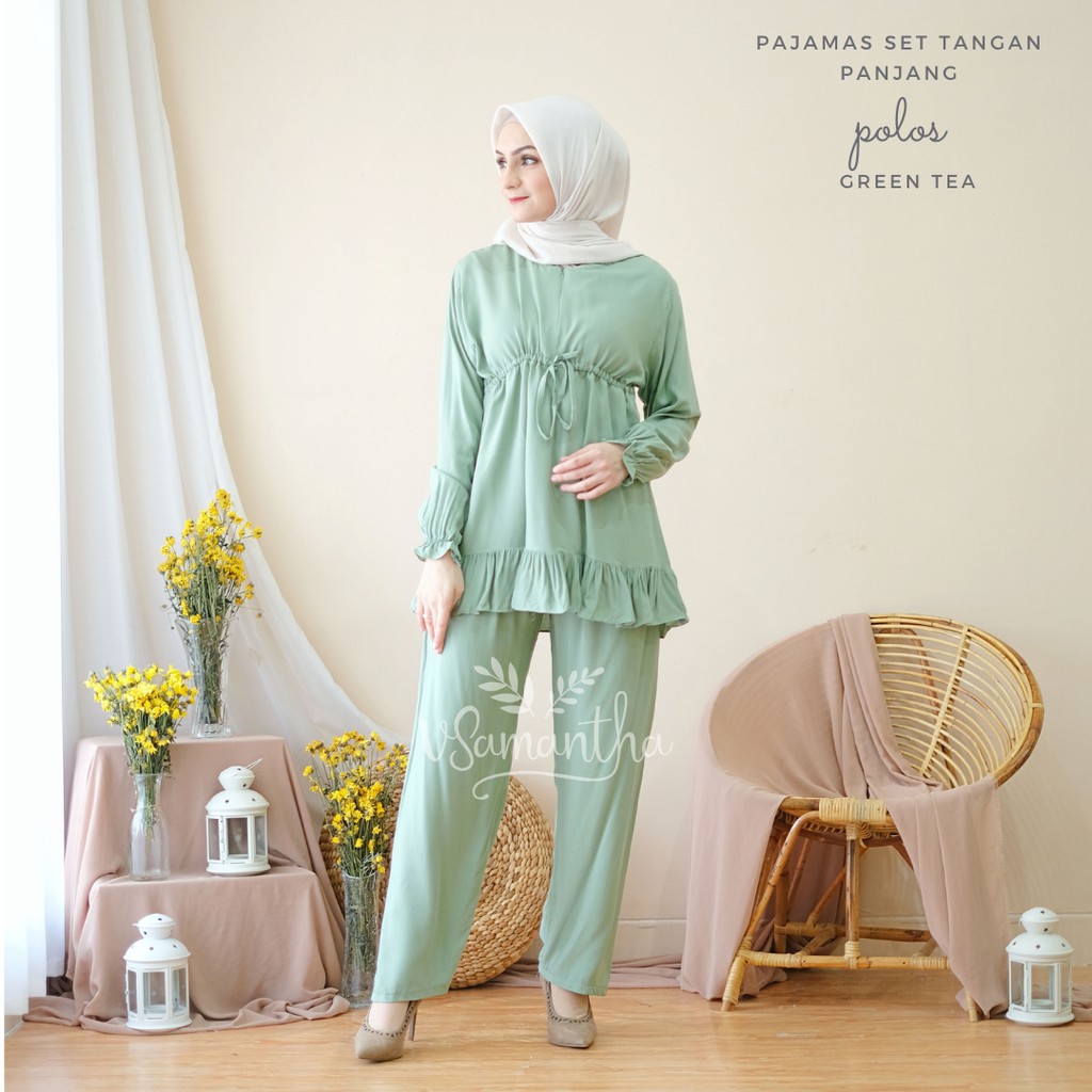 Pajamas Set Rayon Polos Rempel BUSUI | Tangan panjang , Celana panjang