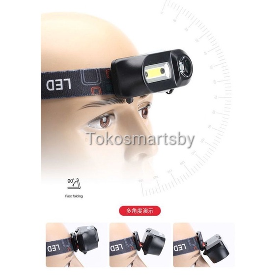 Senter Kepala Sensor Gerak Tangan / Headlamp Motion Sensor Rechargeable KX1804A