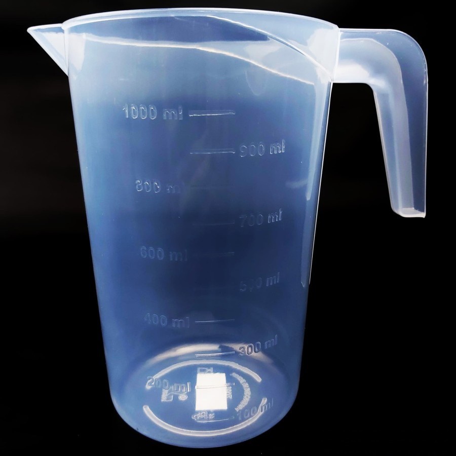 Gelas Ukur Plastik 1000 mL / Takar 1000ml / 1 Liter (Bisa Tumpuk Antar Gelas) 500mL