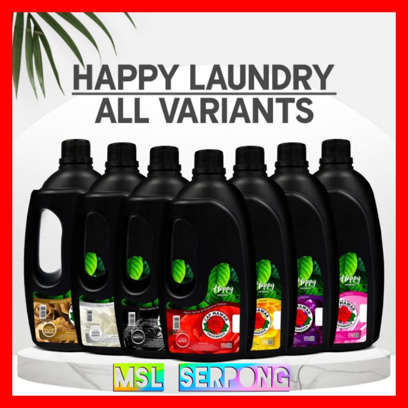 PEWANGI PAKAIAN Anti BACTERIAL HAPPY LAUNDRY 1 LITER / PEWANGI PAKAIAN / PARFUM LAUNDRY