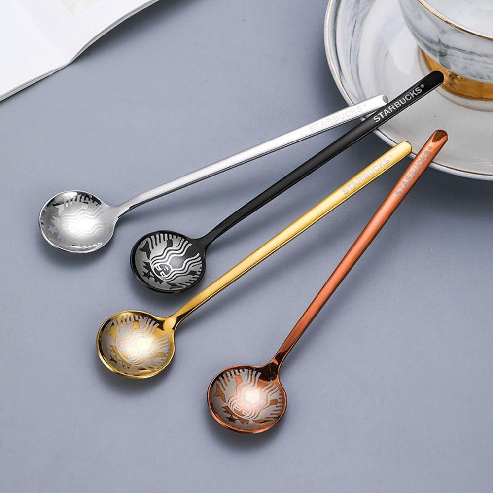 NICKOLAS1 Sendok Pengaduk Sendok Garpu Teh Madu Untuk Piknik Kitche Stainless Steel Cocktail Cutlery Ice Cream Dessert Spoon