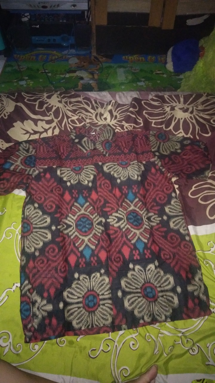 Distro Batik Hrb026 Kenongo Kemeja Tosca Pendek Pekalongan Pad M L Xl Sogan Tulis Halus Kemeja Batik