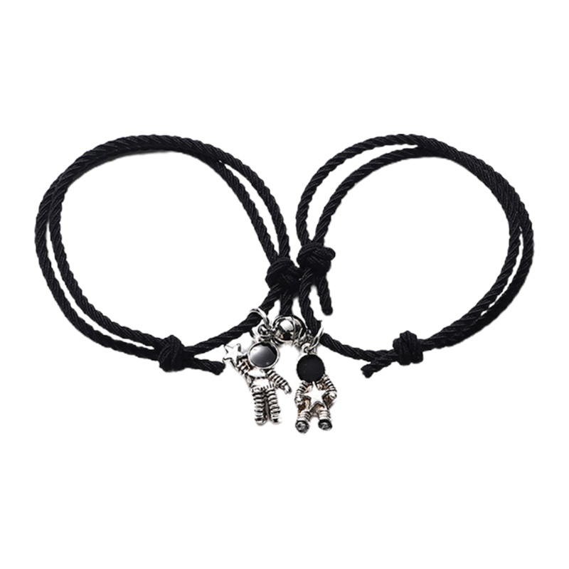 Siy Gelang Tali Kepang Elastis Dengan Charm Astronot Magnetik Untuk Pasangan / Sahabat