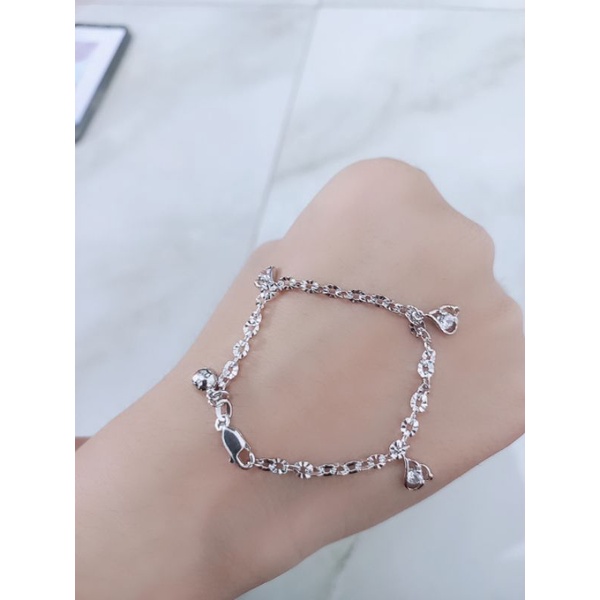 gelang tangan anak asli silver 925 lapis emas/gelang anak nori ukir+ 1bel+3 m.mp