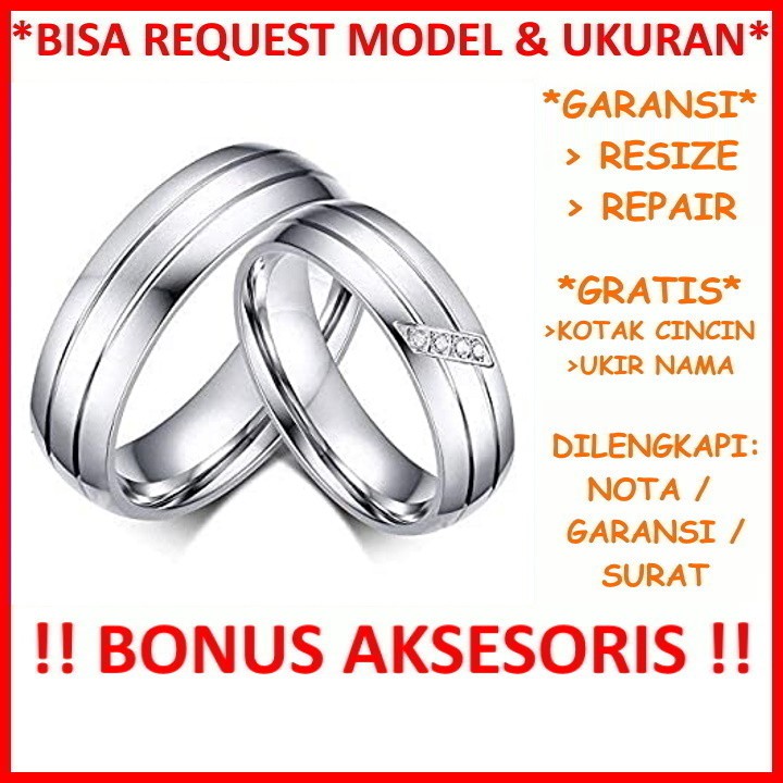 Gratis Ukir Nama Garansi Silver Asli Bisa Pesan Model Cincin Couple Perak Tunangan Mas Kawin Id586