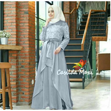 Gamis Remaja Syar'i Hitam Polos SET KANDA ABU 3IN1 SETELAN BAJU MUSLIM REMAJA BUSANA MUSLIM MODERN