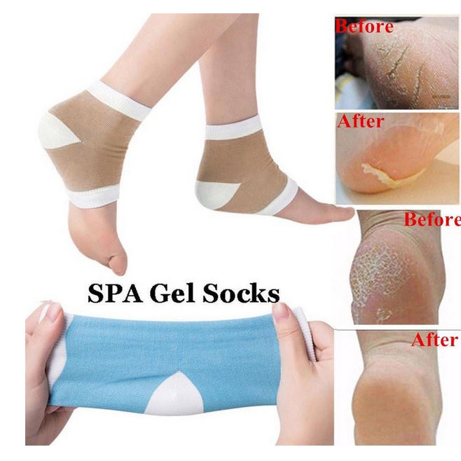 Gel Socks Kaos Kaki Pelindung Tumit Bahan Gel untuk Melembabkan Kulit