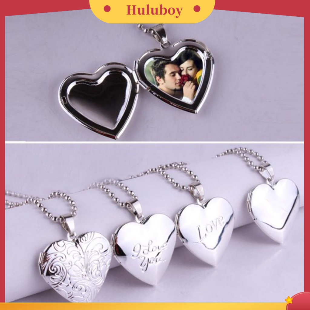 Hu Hu Hu Hu Hu Alat Bantu Pasang Kacamata♡ Kalung Rantai Dengan Liontin Locket Foto Memorial Romantis Untuk Anniversary