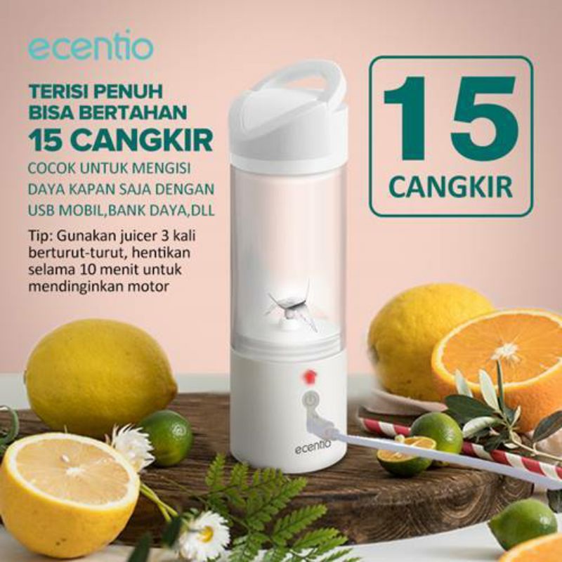 Ecentio portable juicer 310ml pink