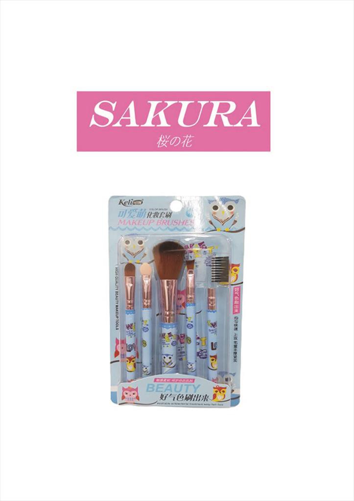 SAKURA Set Perlengkapan Kuas  Makeup 5 IN 1/ Makeup Brushes