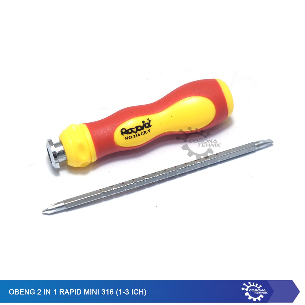 Obeng 2 way Mini bolak balik 2-3 Inch - Rapid 316