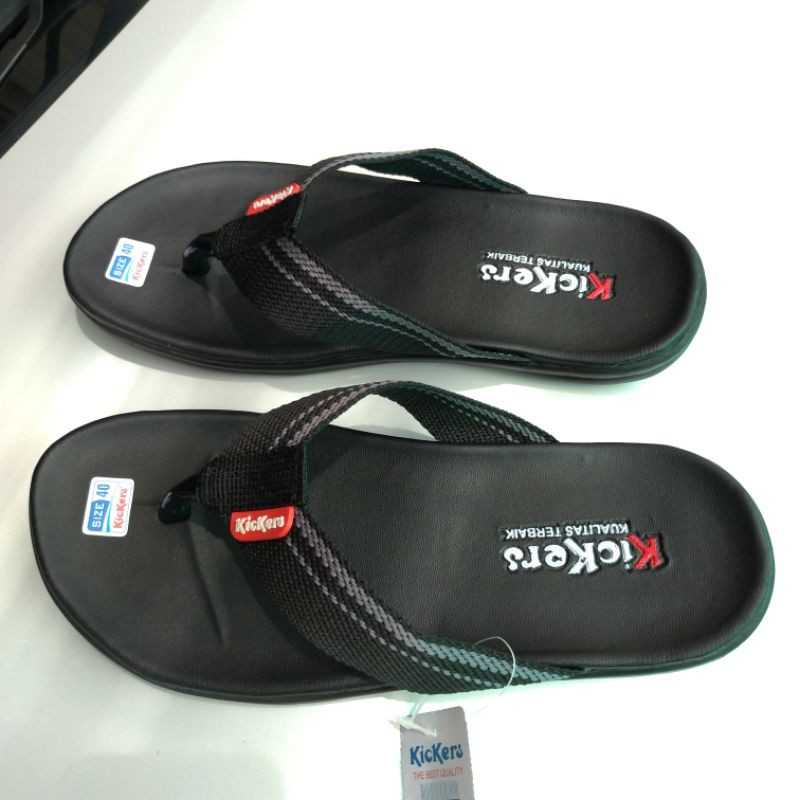 Sandal santai pria Kickers black grey