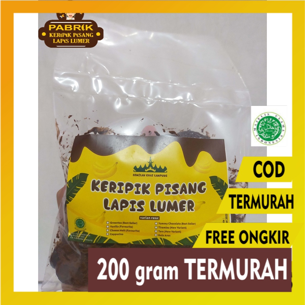 

COD GROSIR 200 gram keripik pisang lapis lumer coklat lumer