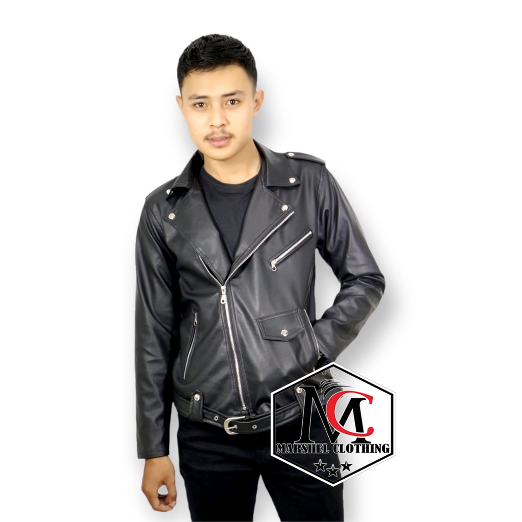 RCL - Jaket Semikulit Rocknroll Pasangan / Couple Leather Jacket Ramones Changcuter Pria Wanita ( HARGA SEPASANG )