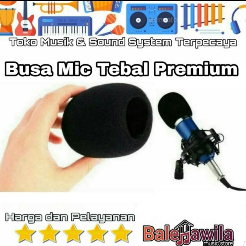 Pop Filter wind noise Foam Shield Microphone Tutup Busa Mic