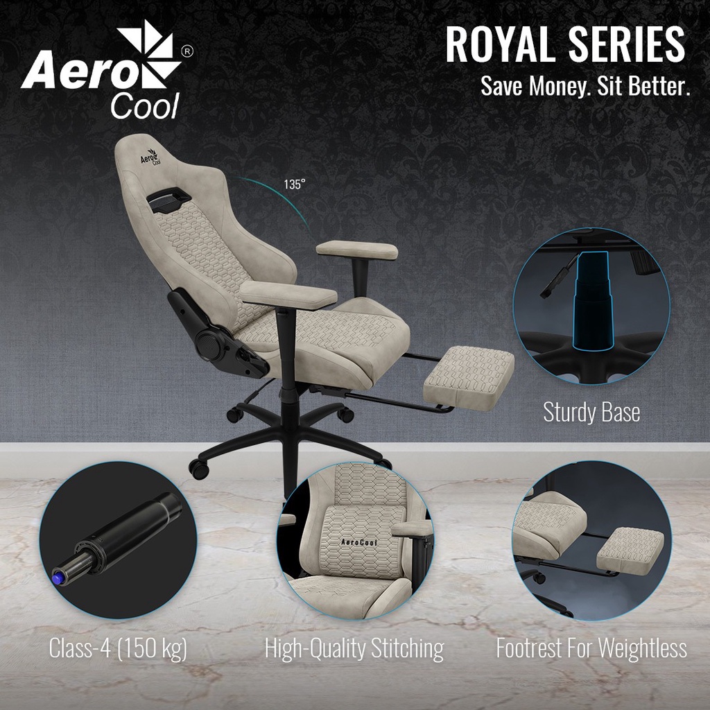 AeroCool ROYAL Series with Footrest - Gaming Chair Premium