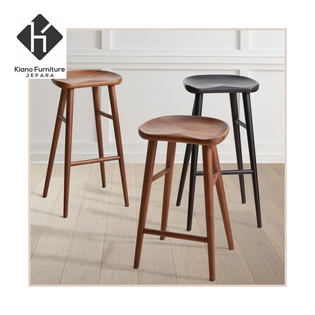 Counter Stool | Bar Stool Minimalis | Kursi Bar Kayu Jati Modern