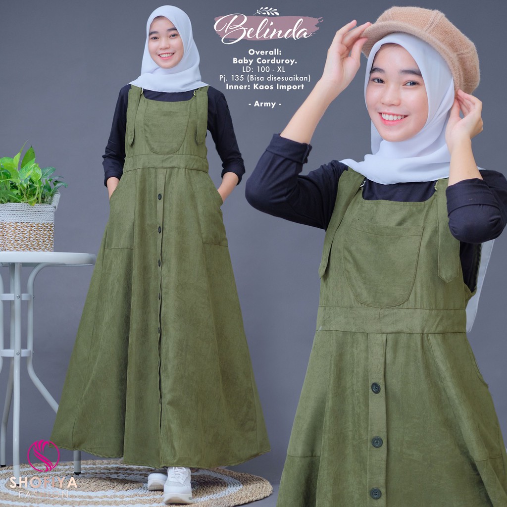[OVERALL] Belinda Overall Set by Shofiya - Overall 2 in 1 - Overall Remaja - Gamis Remaja - Gamis Sh