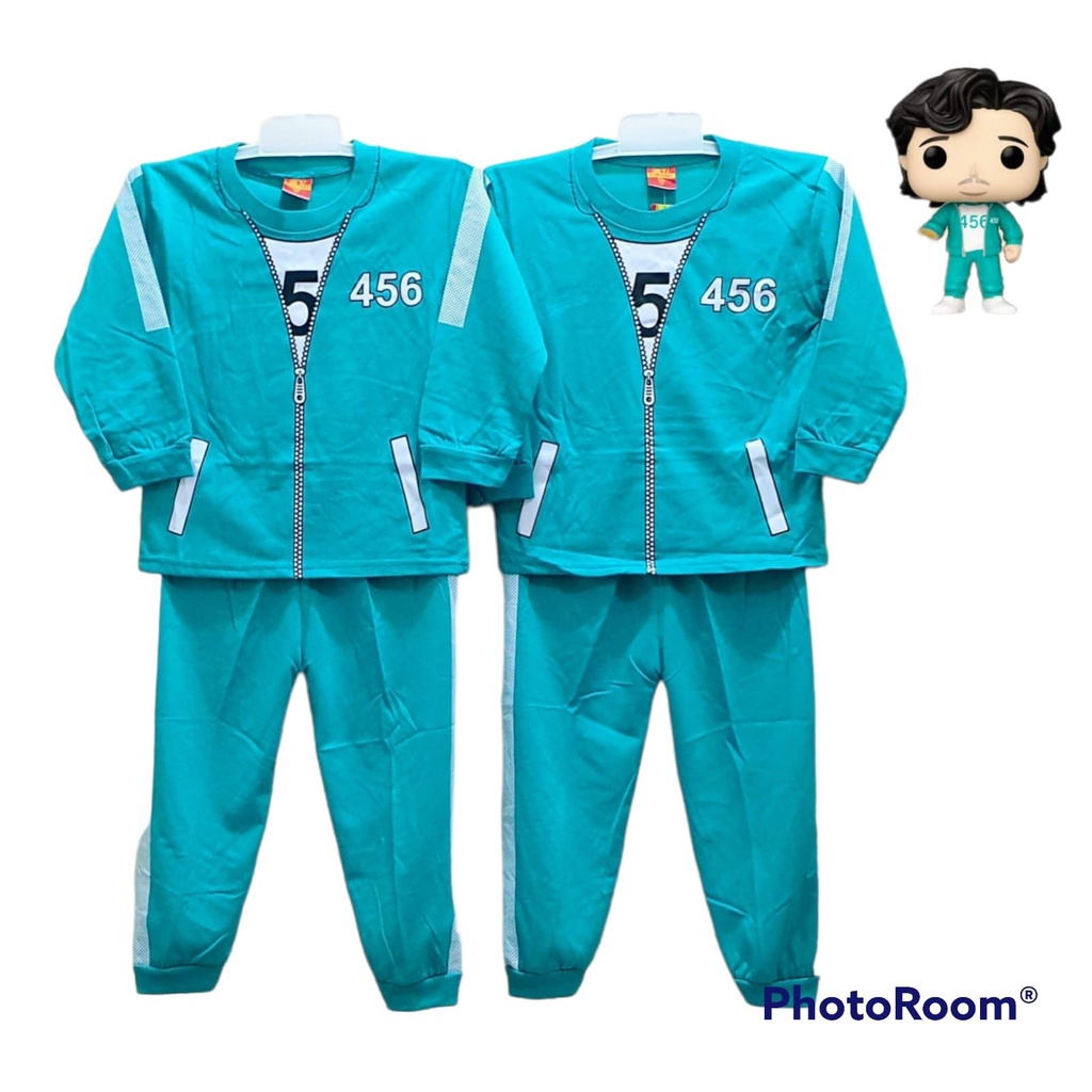 setelan baju anak squid game terbaru setelan panjang squid game terbaru