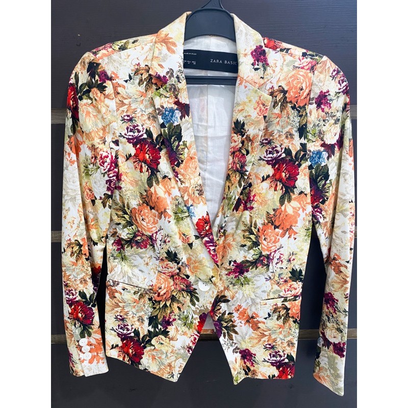 zara flower blazer