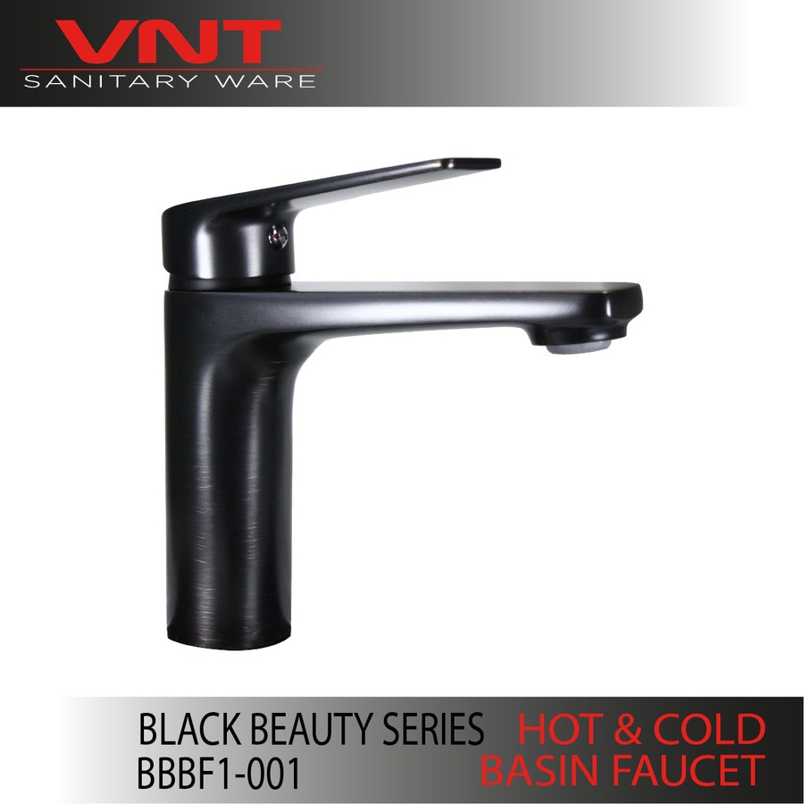 Kran Wastafel Hitam Doff Hot &amp; Cold Keran Minimalis Black Basin Faucet