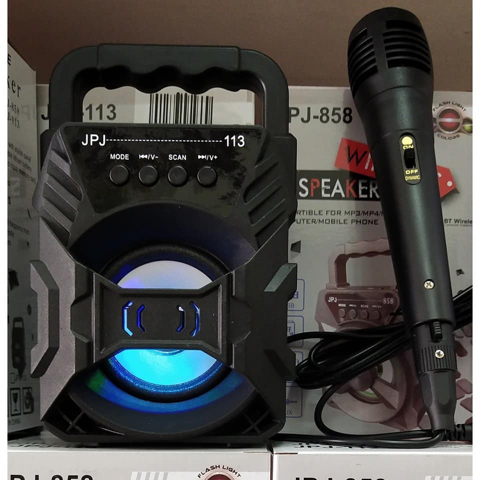 SPEAKER BUETOOTH  PORTABLE JPJ-113 BONUS MIC KARAOKE MURAH