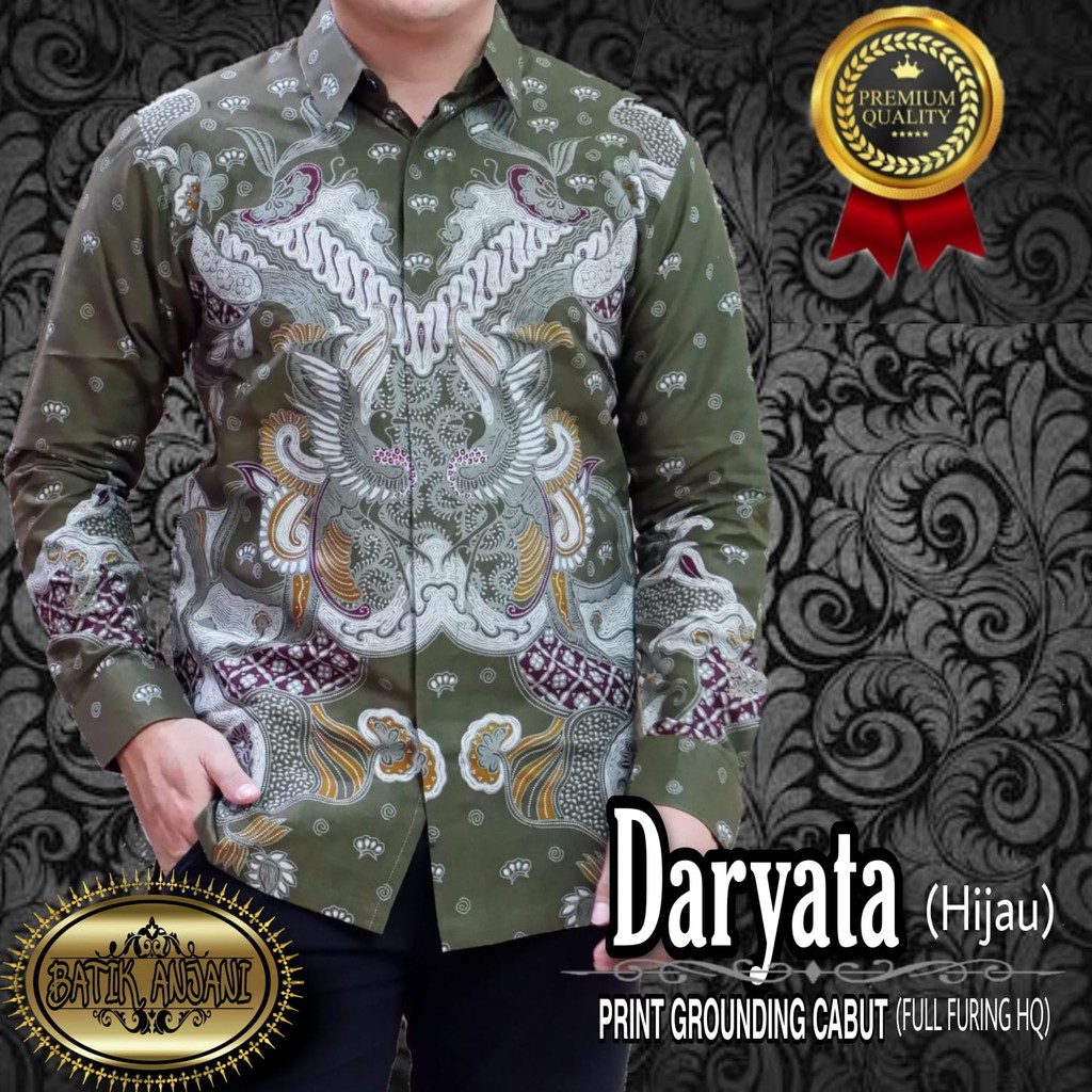 DARYATA HIJAU ANJANI KEMEJA BAJU BATIK PRIA SOLO LENGAN PANJANG FULL FURING KATUN HALUS PREMIUM MODANG OPO IJO CITRA MAS PEKSI KEMBAR GURDO KAPAL KANDAS TUMURUN KLASIK ARIESWARA JAYANEGARA MERAK DONGKER ARINDA ARIESWARA GEBER IRENGAN PEKSI SELING NAGA