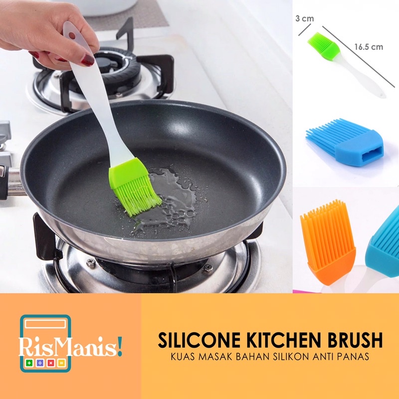 SILICONE KITCHEN BRUSH Kuas Karet Silikon Food Grade Tahan Panas Masak Menghias Kue Roti Mentega BBQ