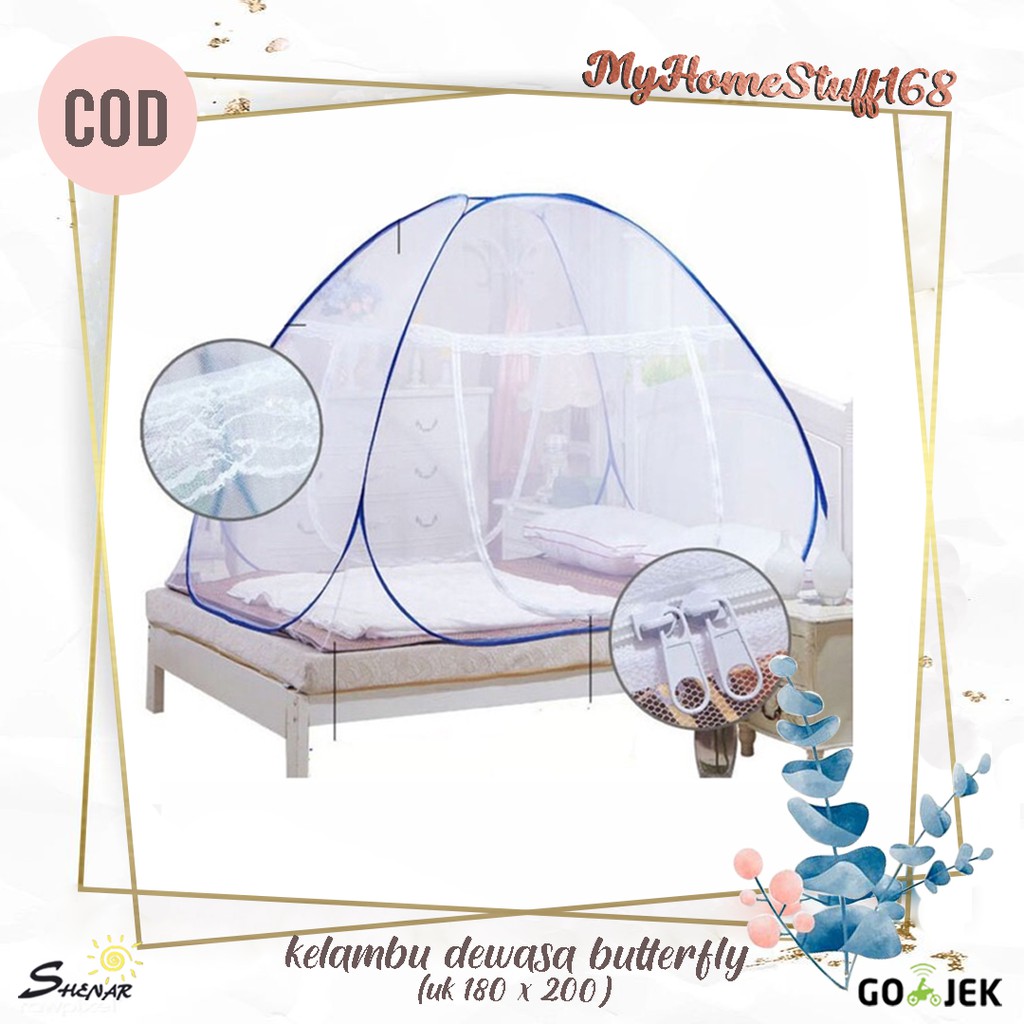 SHENAR KELAMBU BUTTERFLY/ KELAMBU ANTI NYAMUK / KELAMBU TEMPAT TIDUR UKURAN 180 X 200