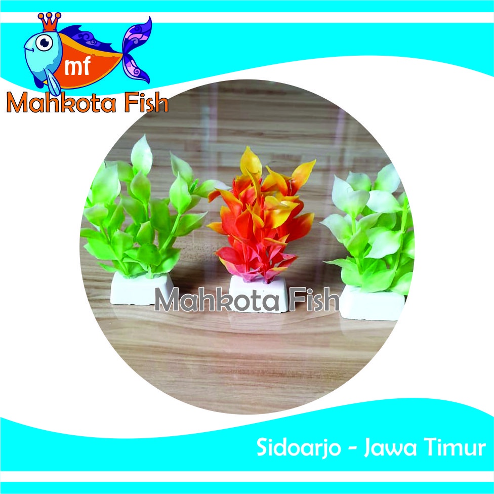 Hiasan Aquarium TANAMAN GANDA (CAMPUR) | Bunga Plastik Aquarium | Bunga Hiasan Aquarium | Tanaman Hias Aquarium