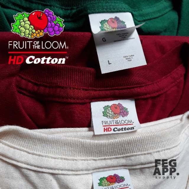 Kaos Polos FRUIT OF THE LOOM HD Cotton 3931R FOTL Import Original USA