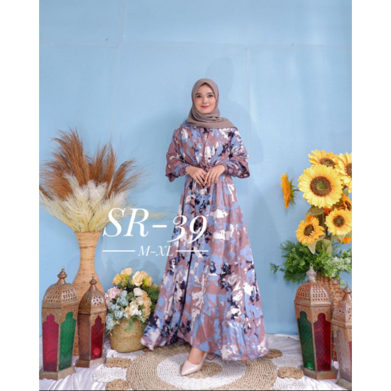 gamis twill ori susun ruffle