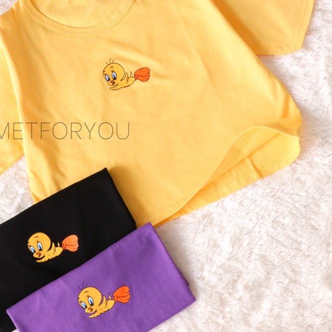 ➤ Kaos Crop Top Wanita - Tweety Tee ➪