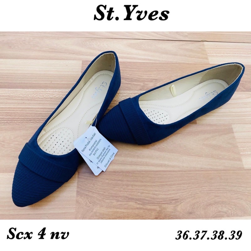 Sepatu Sandal st yves flatshoes navy