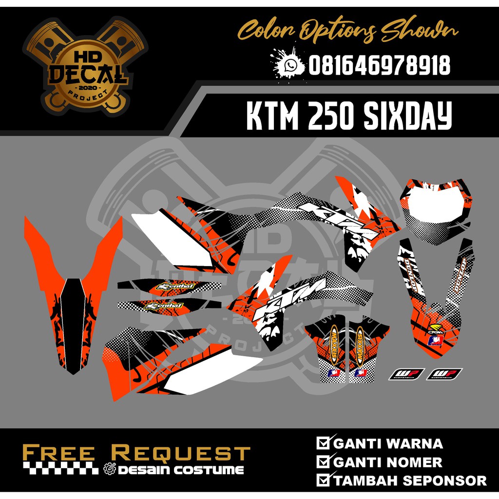 DECAL KTM 250 SIXDAY DECAL SIXDAY STRIPING KTM 250 STRIPING SIXDAY 02