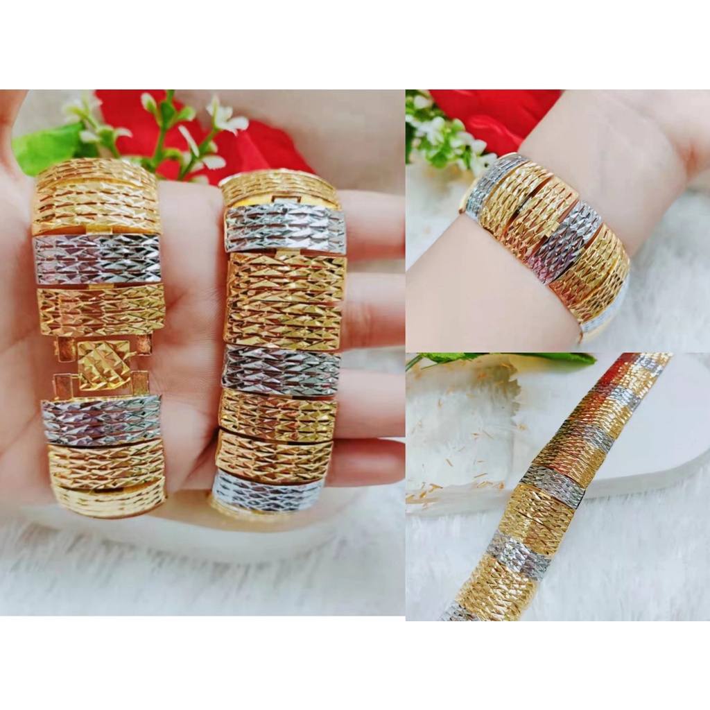 Gelang Xuping Rantai Kombinasi Lapis Emas 24k Perhiasan Fashion 1226.1229