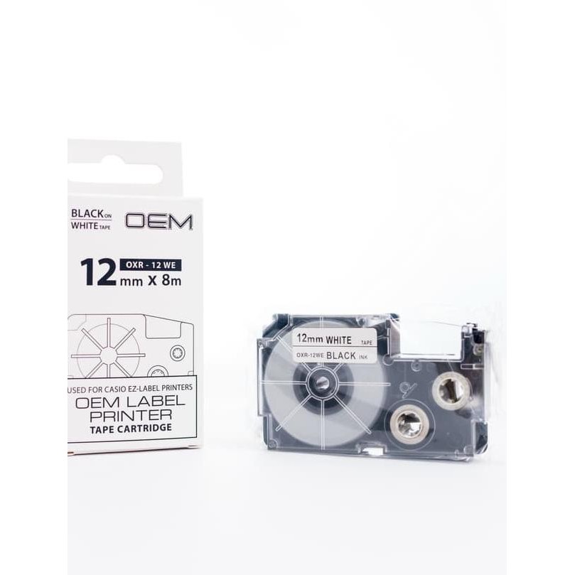 

➤ OEM TAPE EZ LABEL CASIO 12MM BLACK INK WHITE (OXR-12WE) ✪